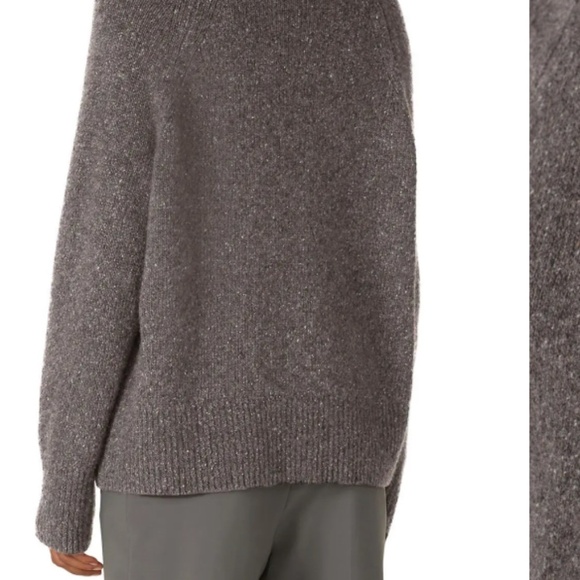 VINCE 100% Cashmere Mock Turtleneck Sweater Donegal Gray Brown Small - Picture 4 of 12